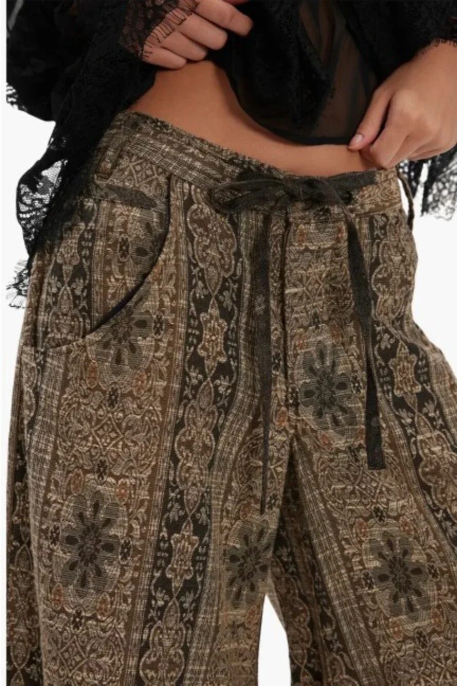 NWT Free People Dahlia Wide Leg Pants in Brown - Size 4 (Oversized)